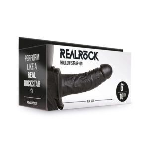 RealRock 6in Hollow Strap-On Black