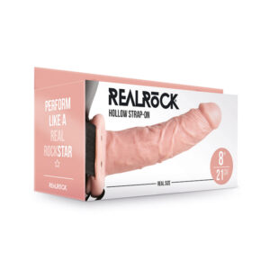 RealRock 8in Hollow Strap-On Beige