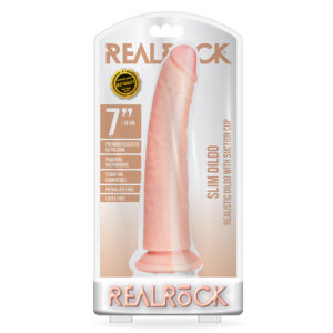 RealRock 7in Slim Dildo W/Suction Beige
