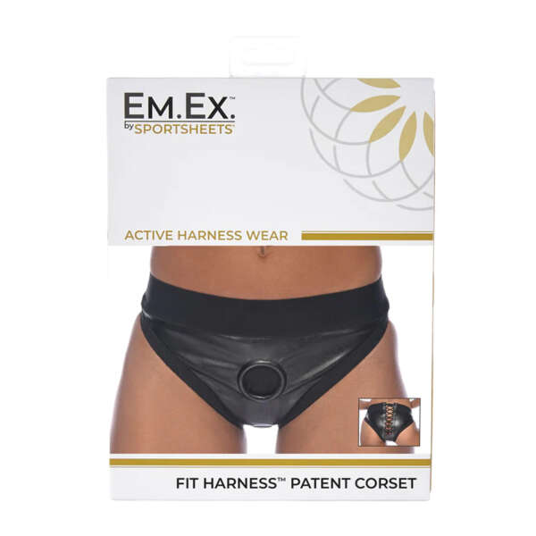SS Em.Ex. Fit Harness Patent Corset 2XL
