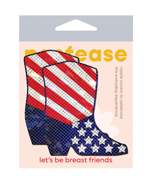 Pastease Premium Sparkling Stars & Strips USA Cowboy Boot - Red/White/Blue O/S