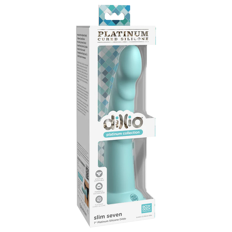 Dillio Platinum Slim Seven Dildo Teal