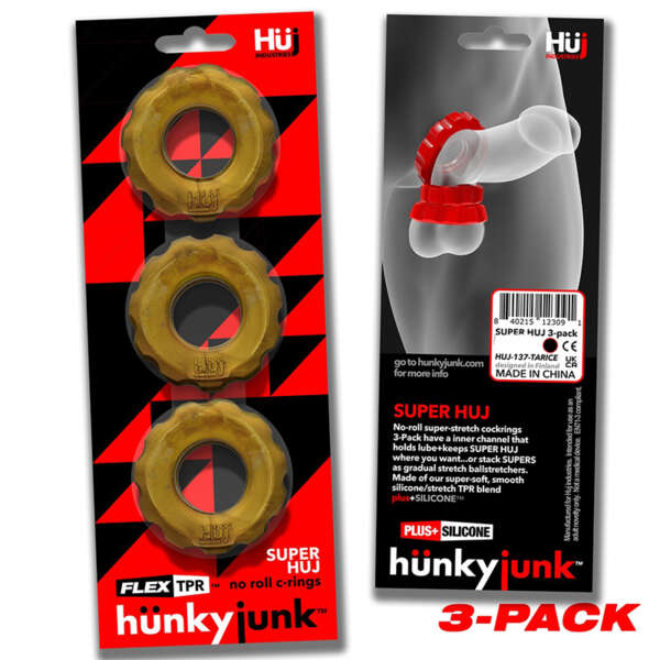 Hunkyjunk Super Huj 3pk Cockrings Bronze