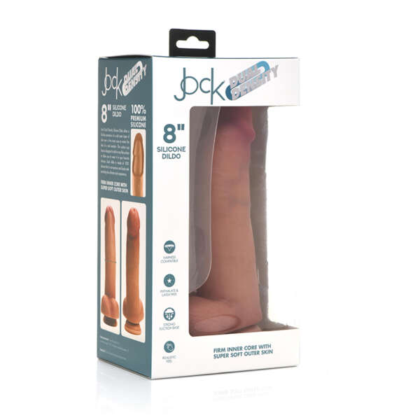 Jock Dual Dens 8in Sili Dildo w/Balls