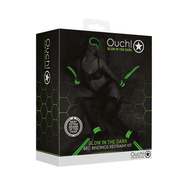 Ouch GITD BedBindingsRestraintKit NeGrn