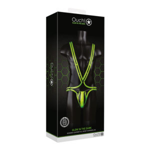 Ouch GITD FullBody Harness NeonGrn LXL