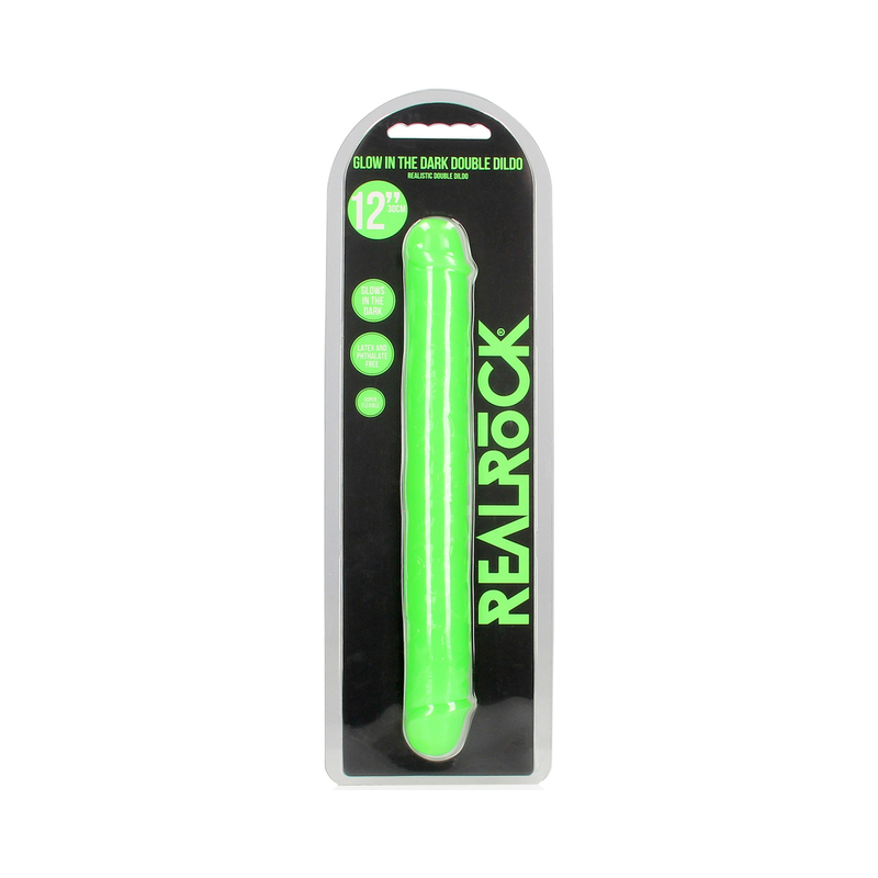Realrock GITD Double Dong 12in NeonGreen
