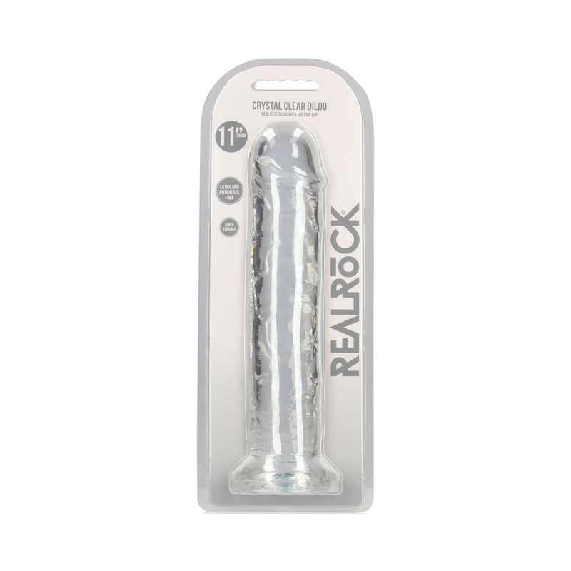 RealRock CC 11in StraightDildoNoBall Clr