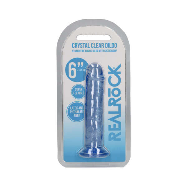 RealRock CC 6in StraightDildoNoBall Blue