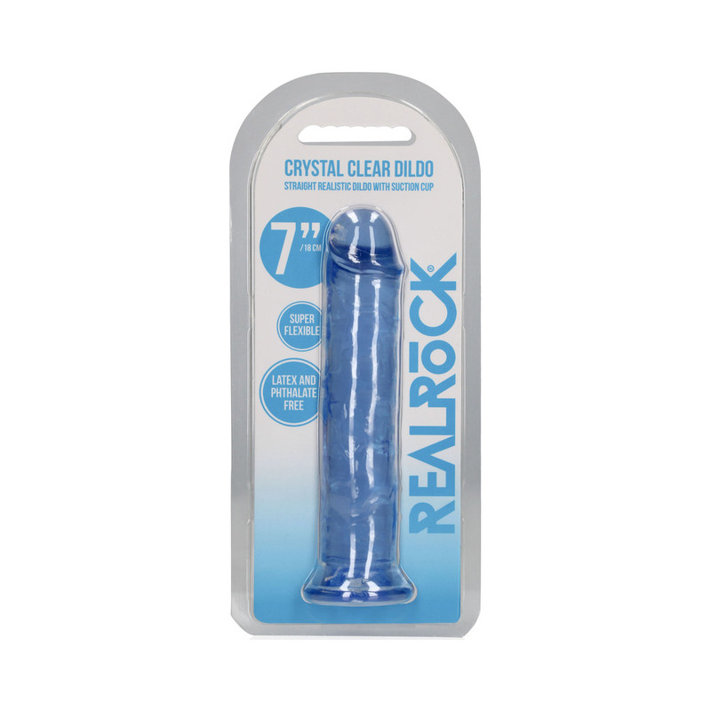 RealRock CC 7in StraightDildoNoBall Blue