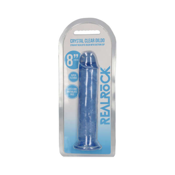 RealRock CC 8in StraightDildoNoBall Blue