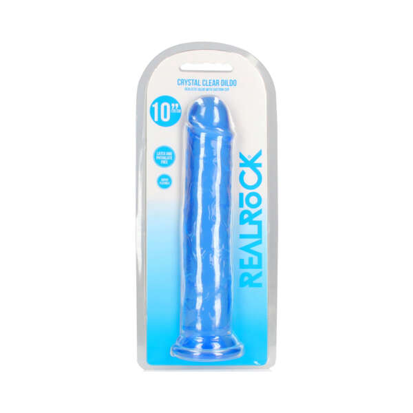 RealRock CC 10in StraightDildoNoBall Blu