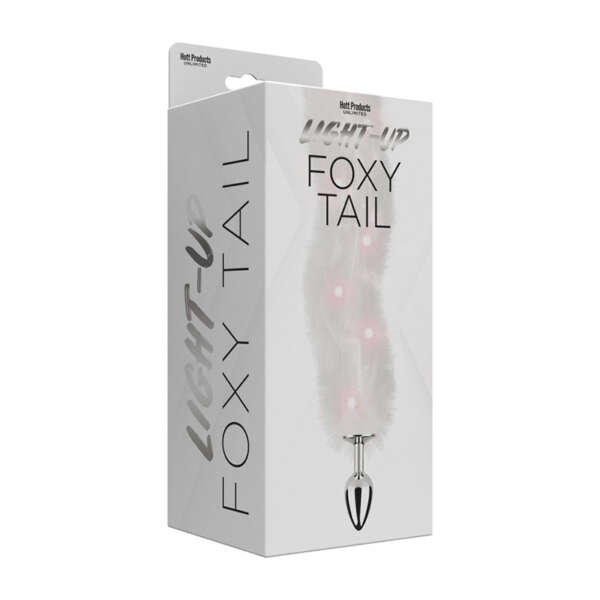 Foxy Tail Light Up Faux Fur Butt Plug Wh