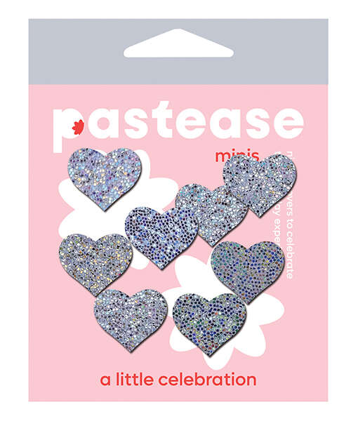 Pastease Mini Glitter Hearts - Silver Pack of 8