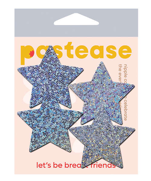 Pastease Petites Glitter Star - Silver O/S Pack of 2 Pair