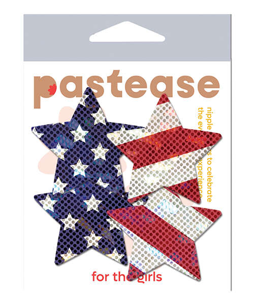 Pastease Premium Petites Glittering Stars & Stripes - Red/White/Blue O/S