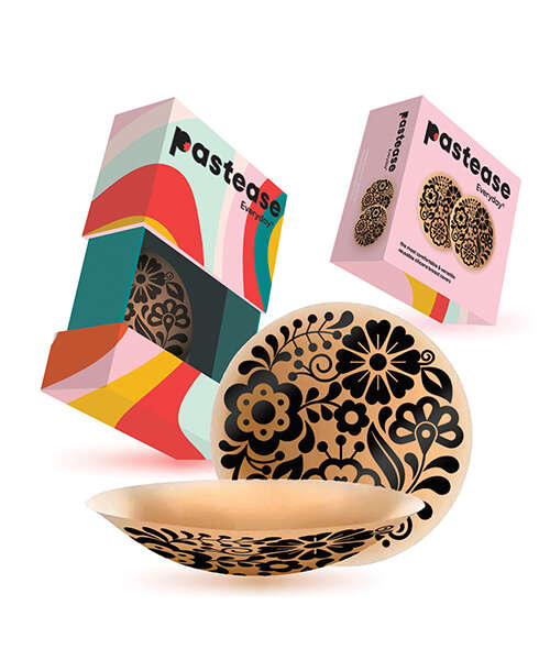 Pastease HALOS Silicone Floral Nipple Covers w/Travel Box - Bloom D+ Cup 10 or More Uses