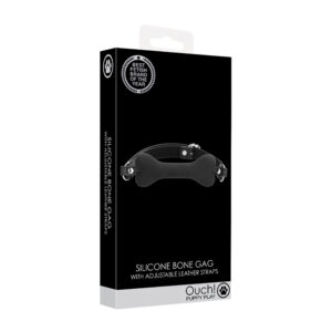 Ouch Puppy Play Silicone Bone Gag Black