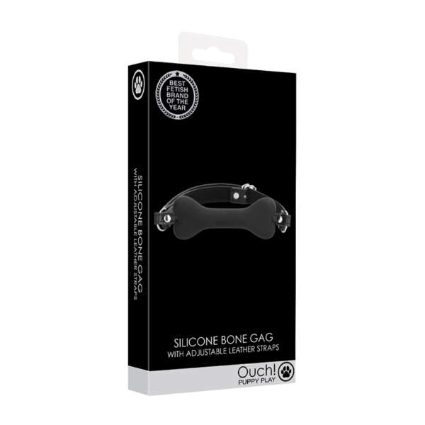 Ouch Puppy Play Silicone Bone Gag Black