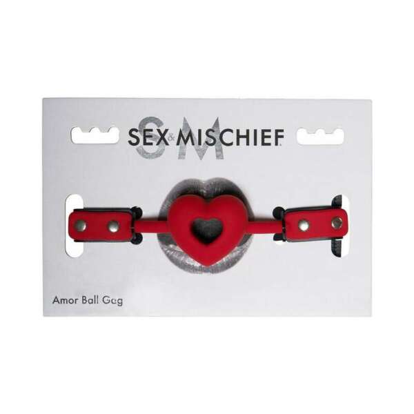 SS S&M Amor Heart Ball Gag Red