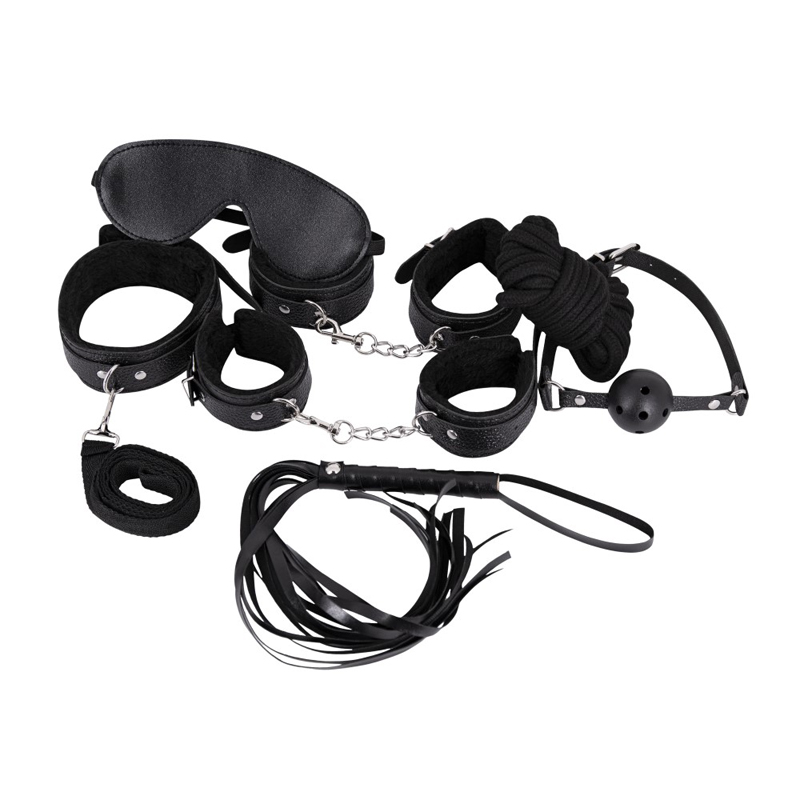 MP Leather 7-Pack Lite Bondage Set Black