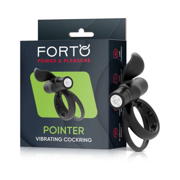 Forto Pointer Vibr Dual Cockring Blk
