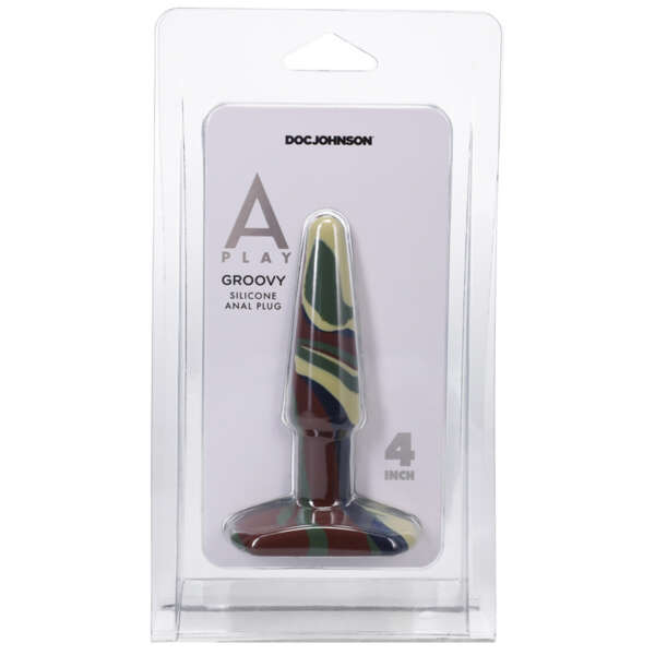 A-Play Groovy Sili Anal Plug 4in Camoufl