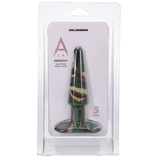 A-Play Groovy Sili Anal Plug 5in Camoufl