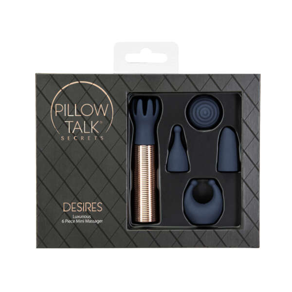 Pillow Talk Secrets Desire 6pc Set Bl/Go