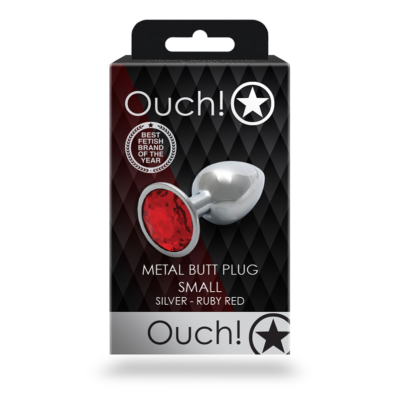 Ouch Round Gem Butt Plug S Sil/Red