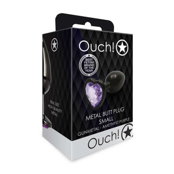 Ouch Heart Gem Butt Plug S Gun/Pur
