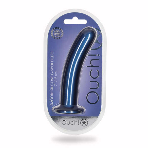 Ouch Smooth Sili 7in GSpot MetBlu