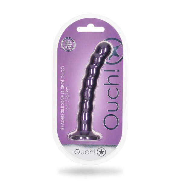 Ouch Beaded Sili 6.5in GSpot MPur