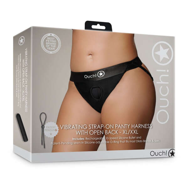 Ouch Vibr StraponPntyHarn XL2XL Bk