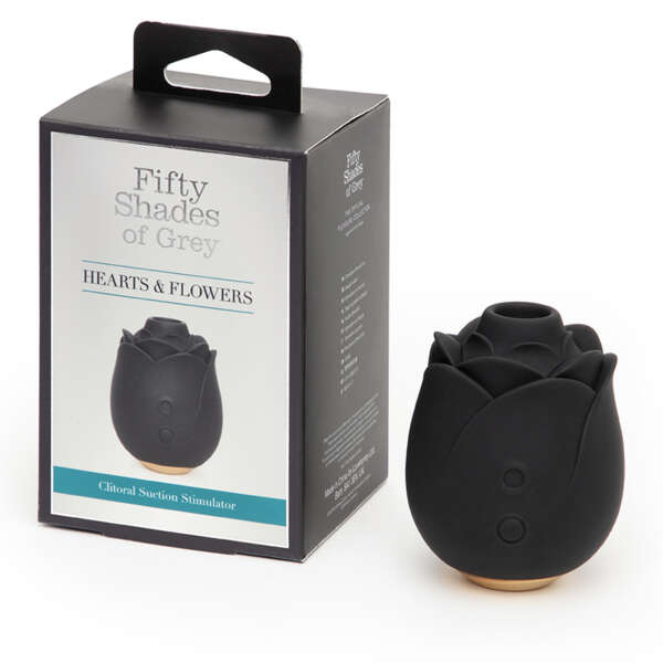 50 Shades Hearts&Flowers Suction Rose Bk
