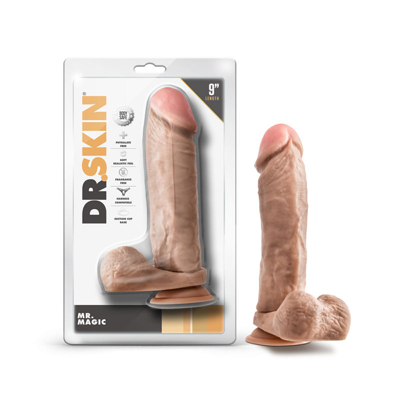 Dr. Skin Mr. Magic Dildo/Ball 9in Beige