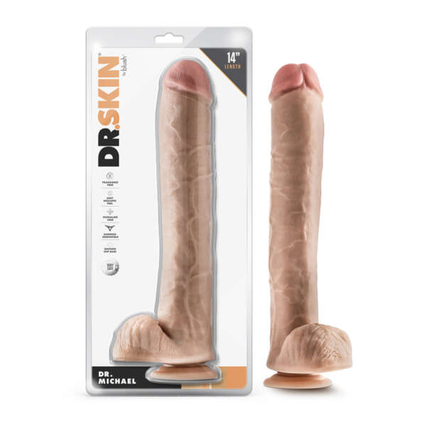 Dr. Skin Dr. Michael Dildo/Ball 14in Bei