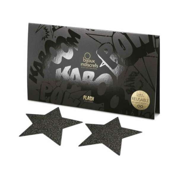 Flash Glitter Pasties Star Black
