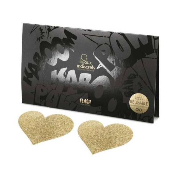 Flash Glitter Pasties Heart Gold