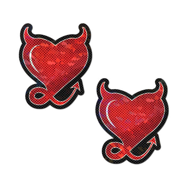 Pastease Glitter Devil Heart Red