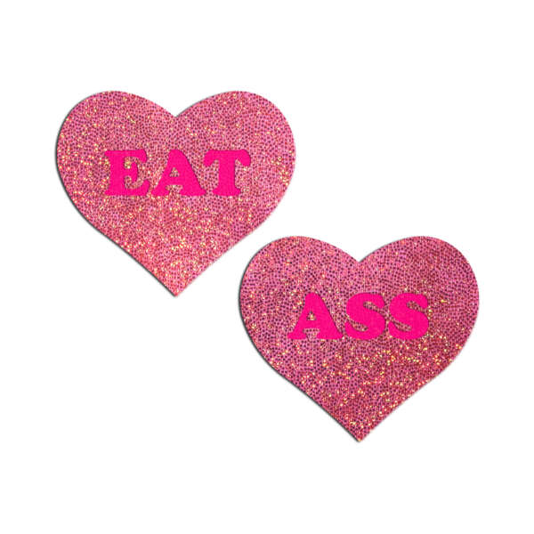 Pastease Glitter 'Eat Ass' Heart Pink