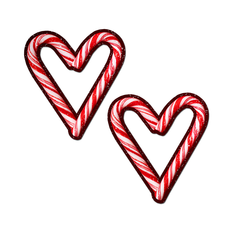 Pastease Peek-A-Boob Candy Cane Heart