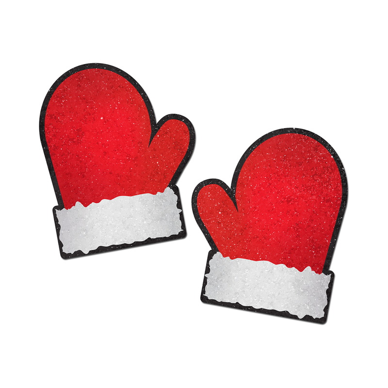 Pastease Glitter Santa Mittens Red/White
