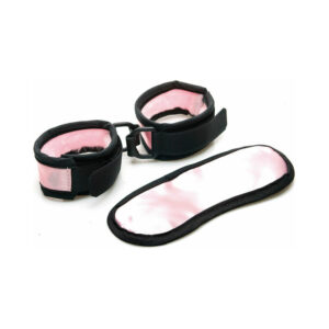 Sex Kitten Mask & Cuff Set Pnk/Blk