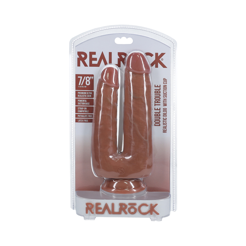 RealRock Double Trouble 7/8in Dildo Tan