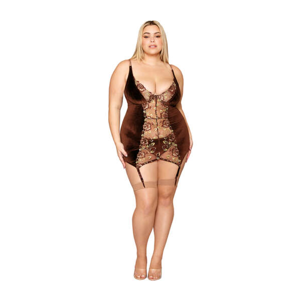 DG Garter Slip and G-string Espresso 3XL