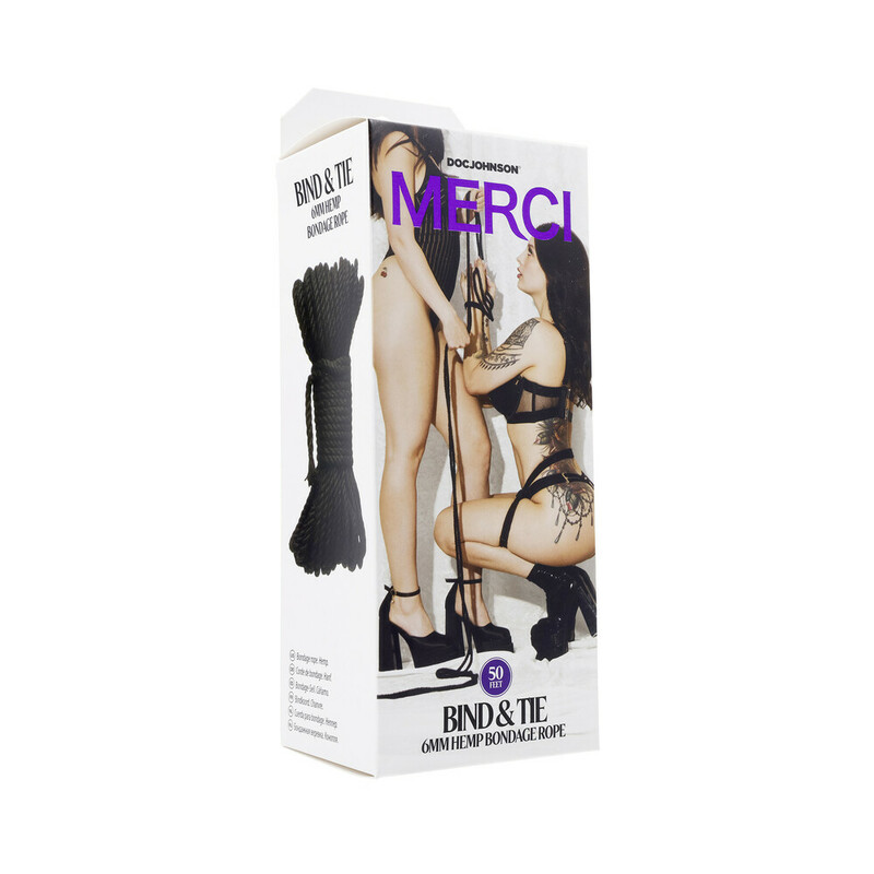 Merci Bind & Tie 6mm Hemp Rope 50ft Blk