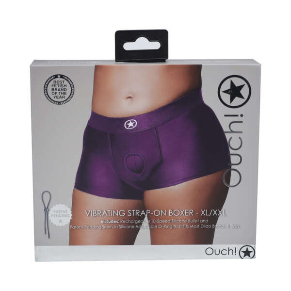 Ouch! Vibrating Strap-on Boxer Pu XL/XXL