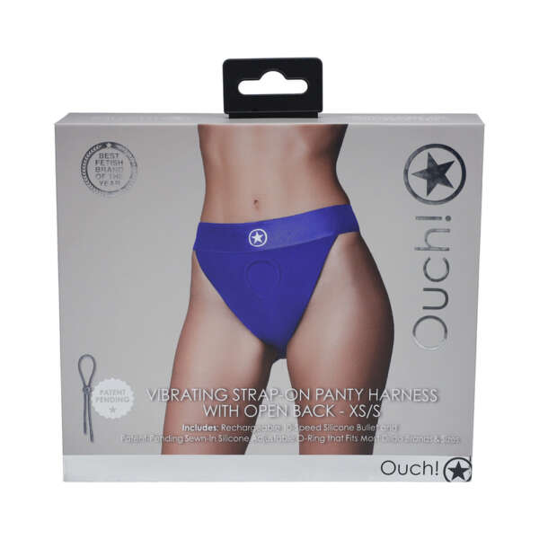 Ouch! Vibrating StraponPantyOpen Bl XS/S