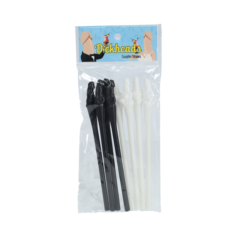 The Dickheads Couples Straws Black/White
